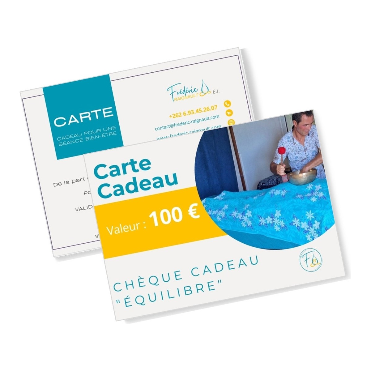 Carte cadeau Équilibre de Frédéric Raignault, recto et verso